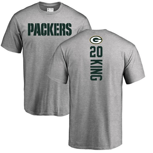 Men Green Bay Packers Ash #20 King Kevin Backer Nike NFL T Shirt